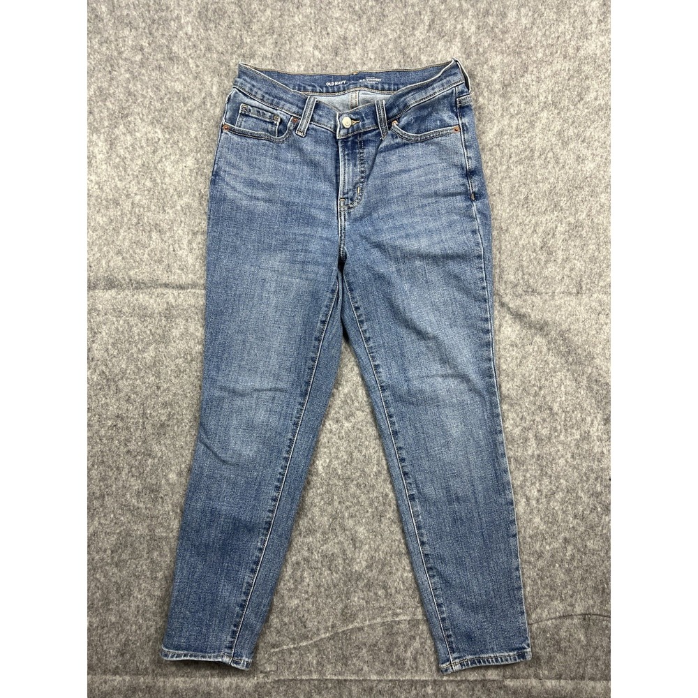 Old Navy Womens High Rise OG Straight Fit Medium Wash Blue Denim Jeans Size 6